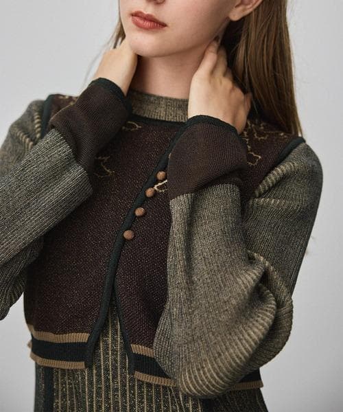 PUBLIC TOKYO エンブロイダリーニットワンピース