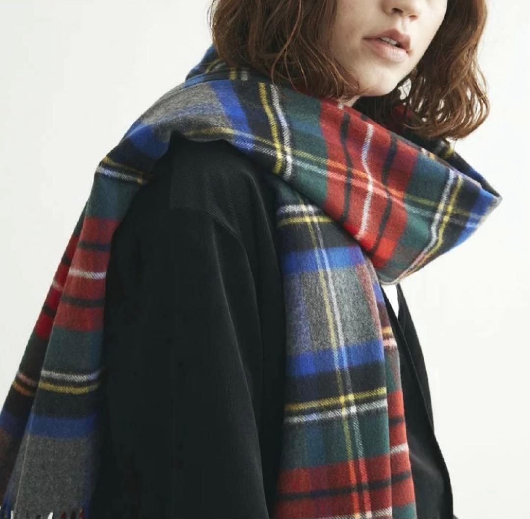 新品希少TWW◆大判カシミヤ混ストール3万グレースチュワート　検)ジョンストンズ