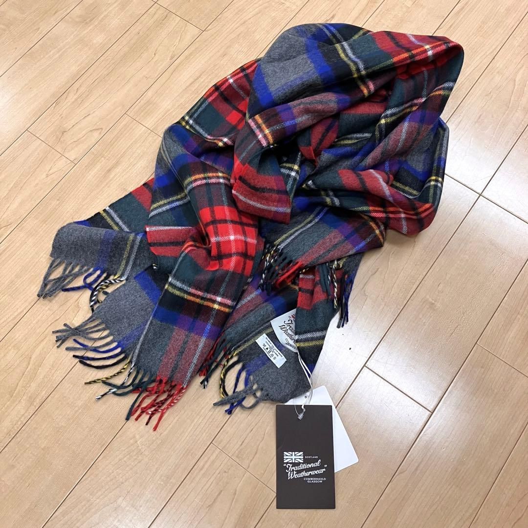 新品希少TWW◆大判カシミヤ混ストール3万グレースチュワート　検)ジョンストンズ