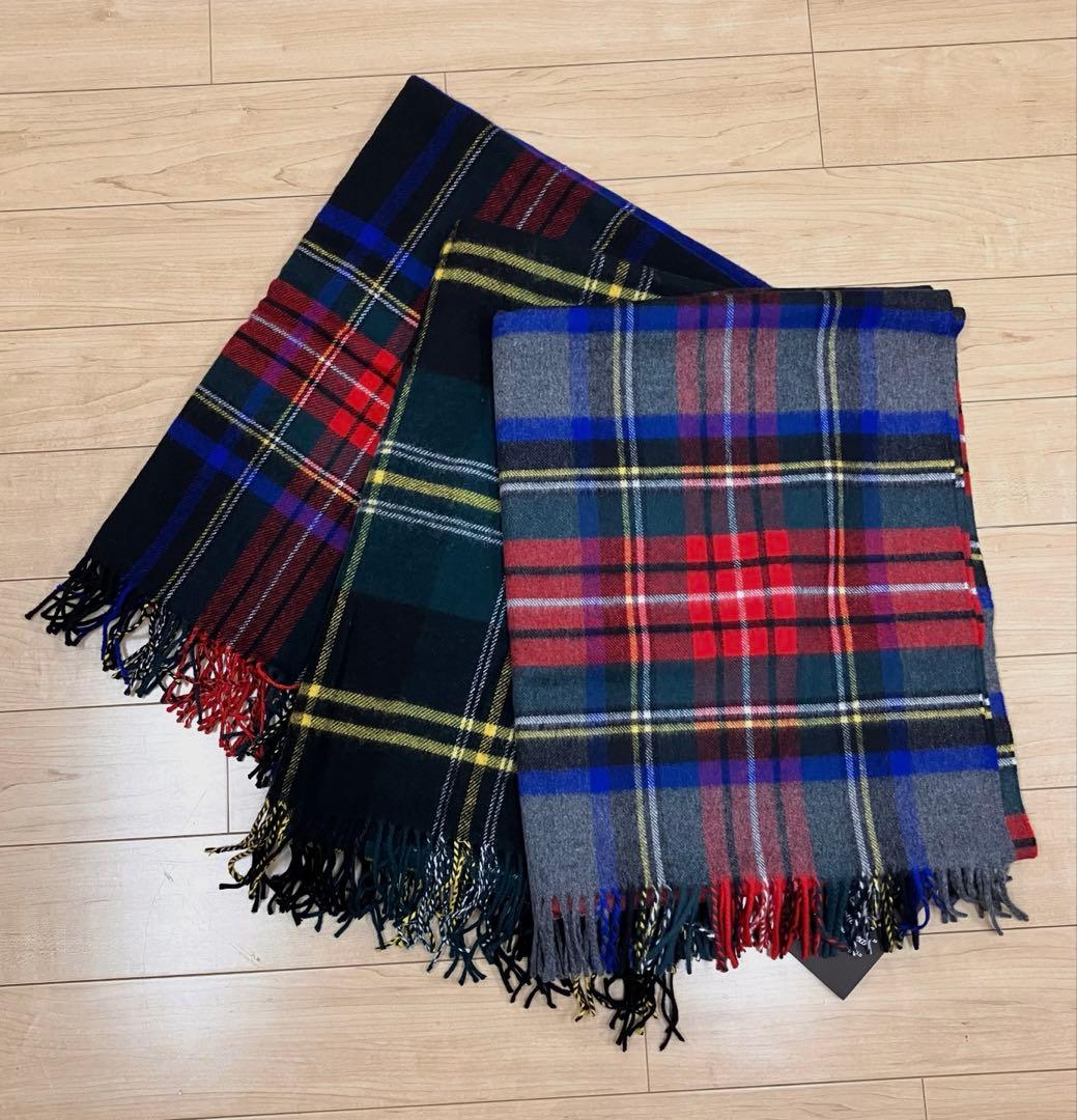 新品希少TWW◆大判カシミヤ混ストール3万グレースチュワート　検)ジョンストンズ