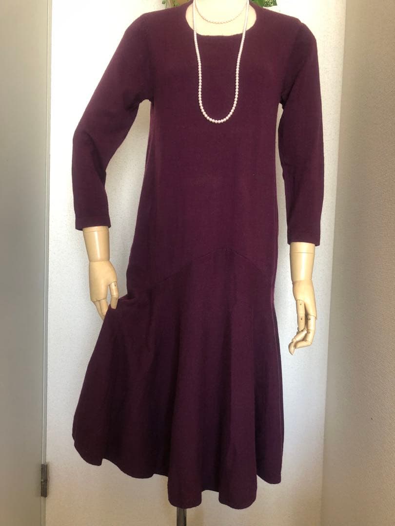 シビラ　ニットワンピース　ワイン