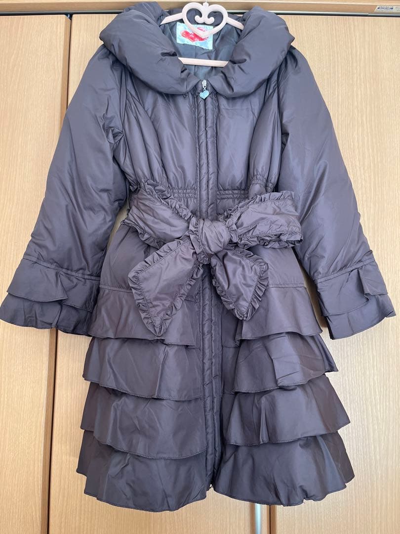 ❤️新品タグ付き＆Love❤️ダウンコート LL 美シルエット Aライン フリル