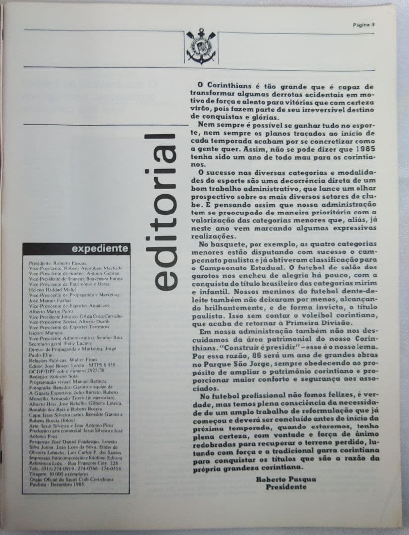 コリンチャンス1985年度クラブ報告書＆コリンチャンス創立75周年記念特集号2冊