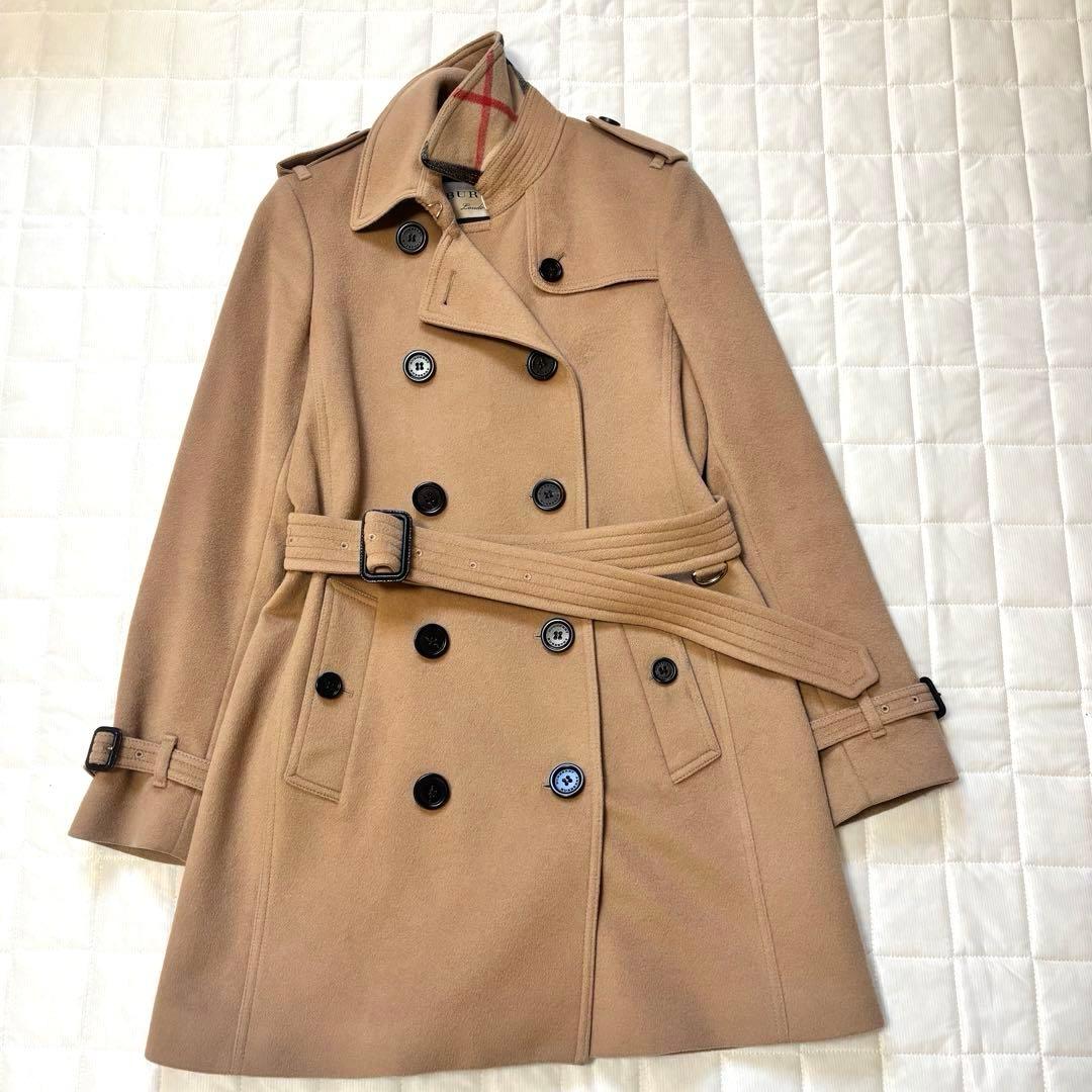 美品☆バーバリーロンドンイングランドウールカシミヤトレンチコート　38