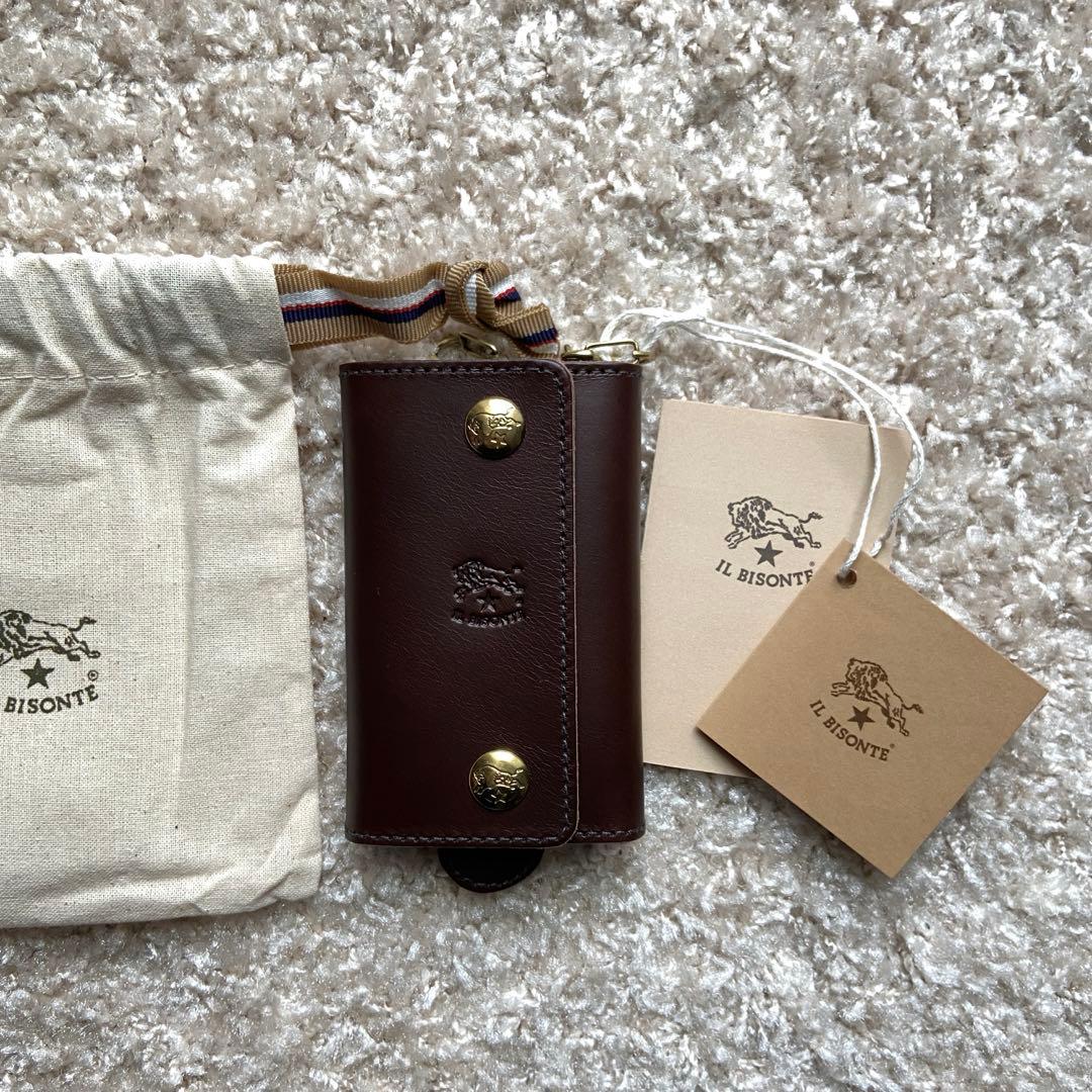 IL BISONTE イルビゾンテ　キーケース　ダークブラウン　保存袋付き