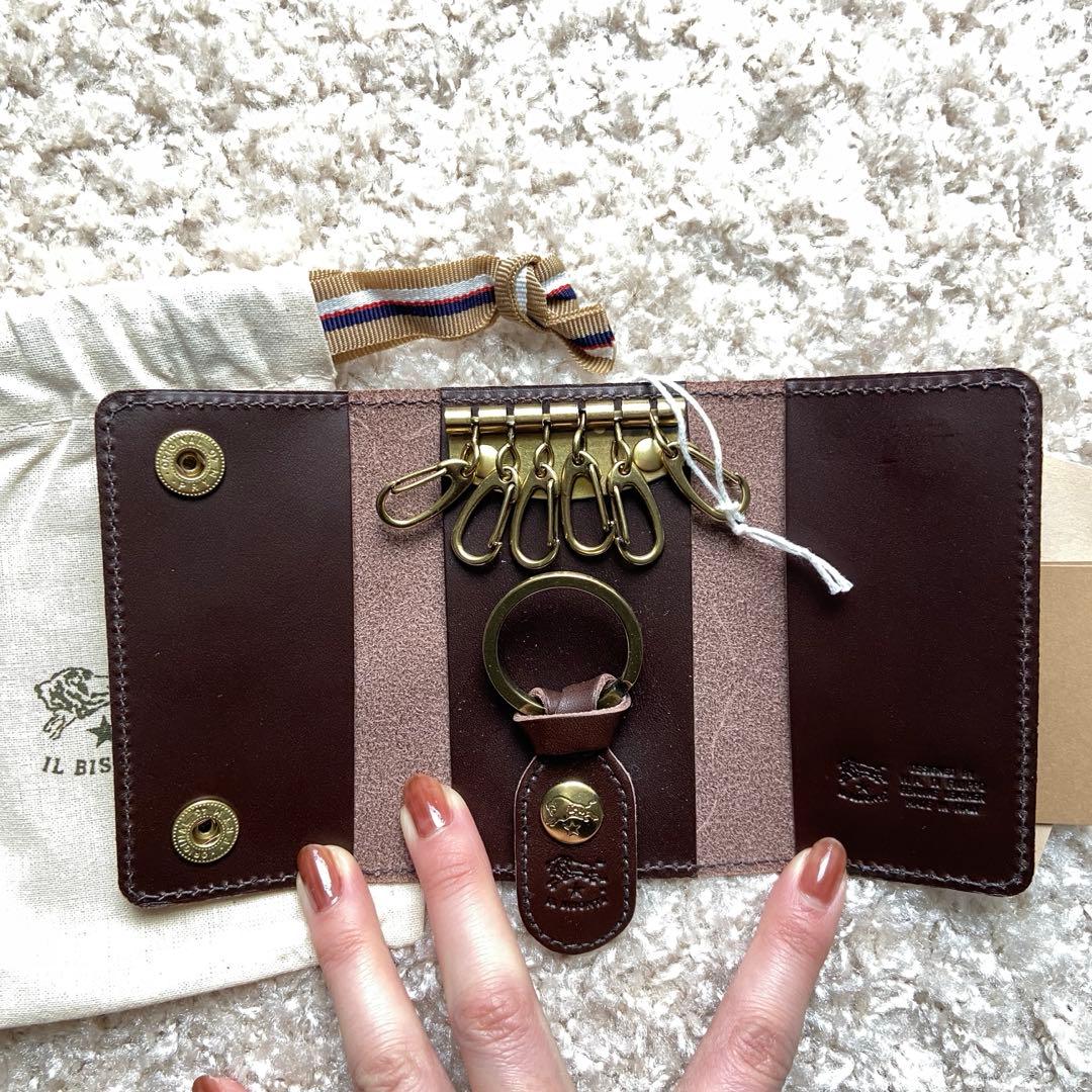 IL BISONTE イルビゾンテ　キーケース　ダークブラウン　保存袋付き
