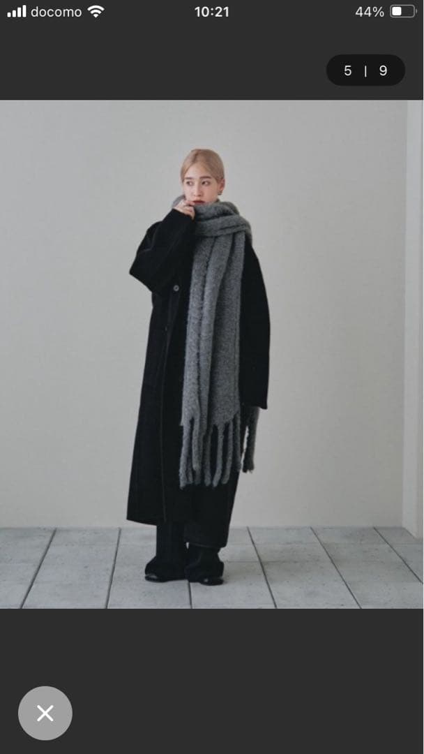 TDF グレー ストール Fサイズ大判マフラー