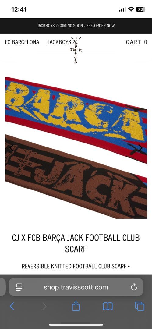 Barcelona×travisトラヴィススコット バルセロナ バルサ マフラー