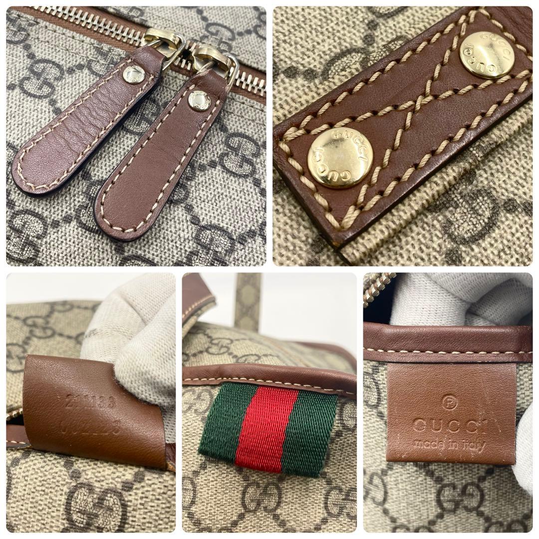 【極美品】GUCCI グッチ GGスプリーム ボストンバッグ シェリーライン
