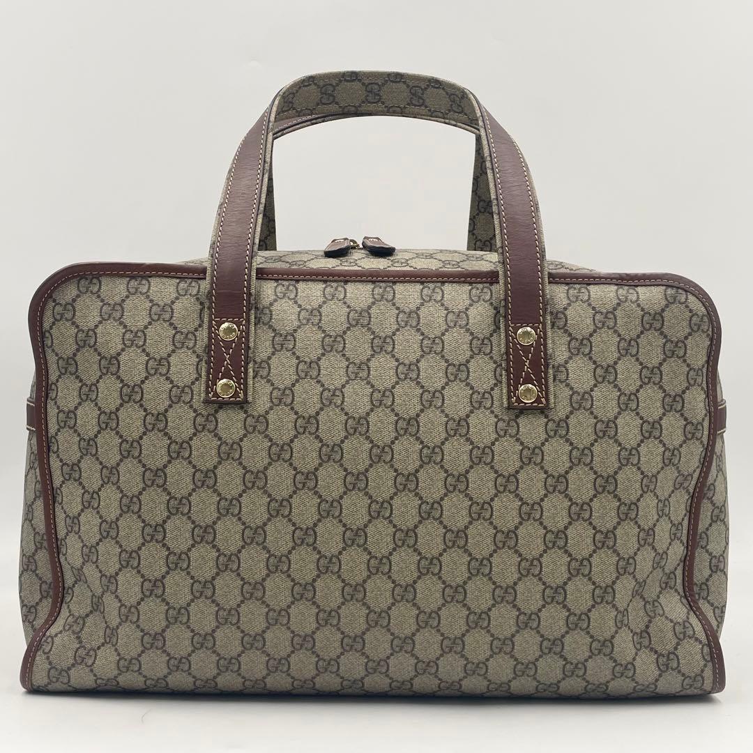 【極美品】GUCCI グッチ GGスプリーム ボストンバッグ シェリーライン
