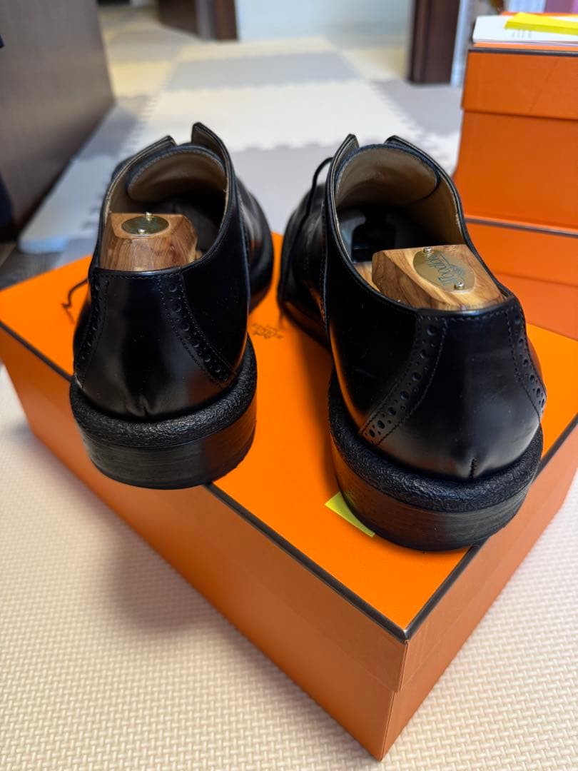 エルメス ブラックブローグレザー オックスフォード