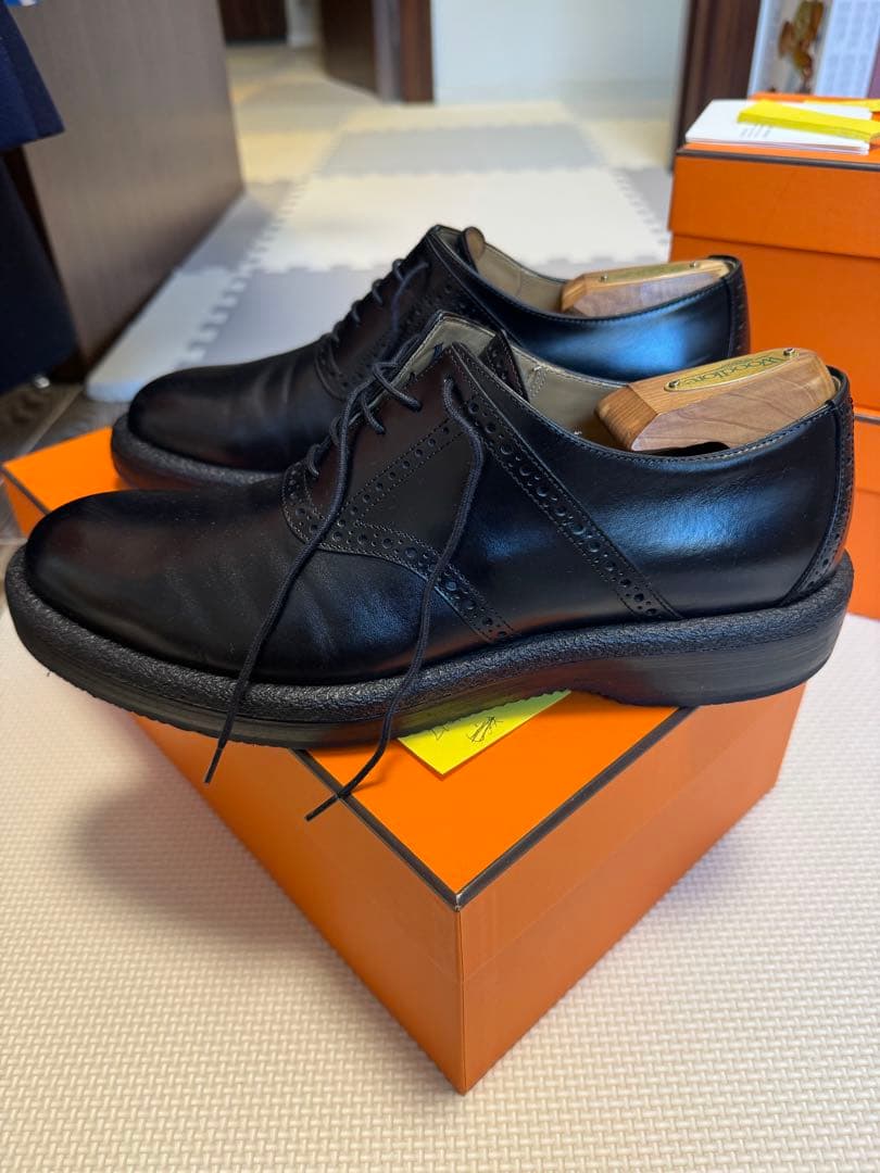 エルメス ブラックブローグレザー オックスフォード