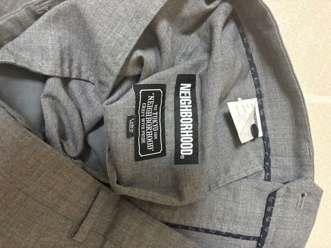 【美品】NEIGHBORHOOD スラックス パンツ Lサイズ グレー