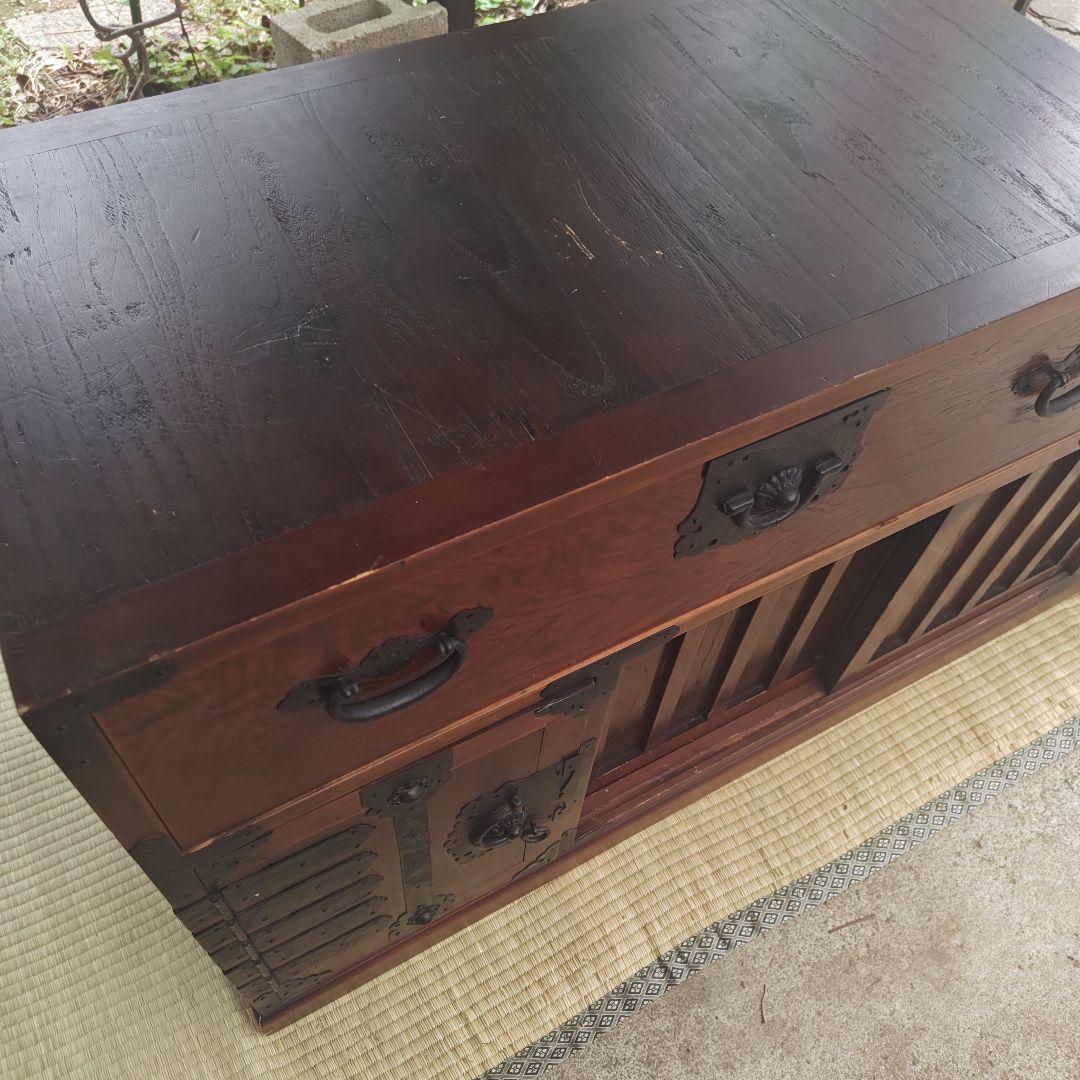 昭和レトロ　階段桐タンス　飾り棚　古民家　当時物　W117㌢