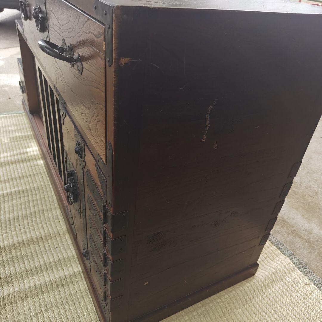 昭和レトロ　階段桐タンス　飾り棚　古民家　当時物　W117㌢