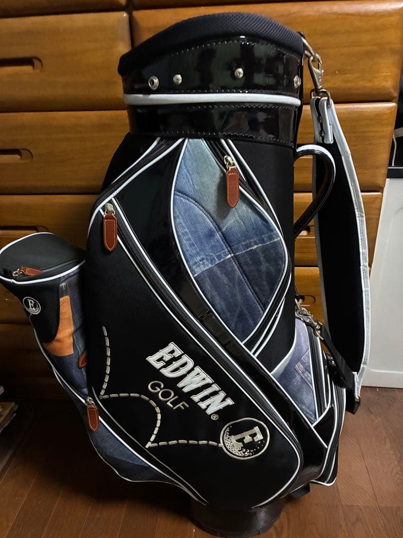 EDWIN ゴルフ キャディバッグ ブラック・デニム