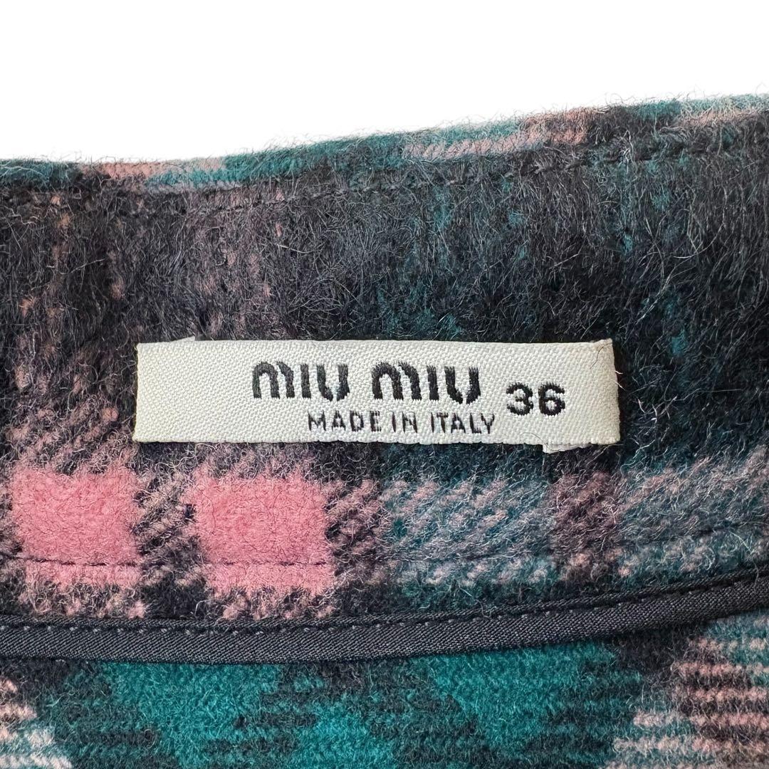 MIU MIU ミュウミュウ スカート 36(S) チェック柄 スカート ウール