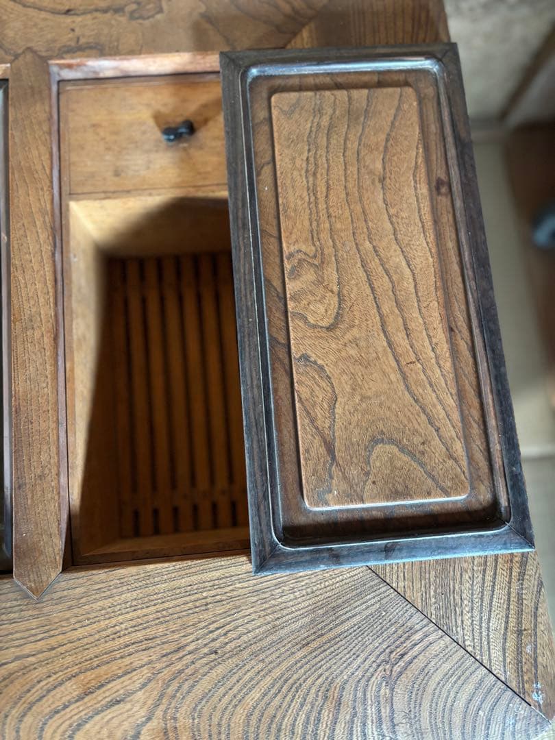 関西長火鉢　銅板落とし囲炉裏　五徳付き手炙り　古民具