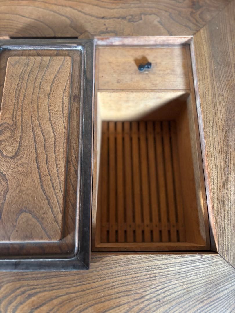 関西長火鉢　銅板落とし囲炉裏　五徳付き手炙り　古民具