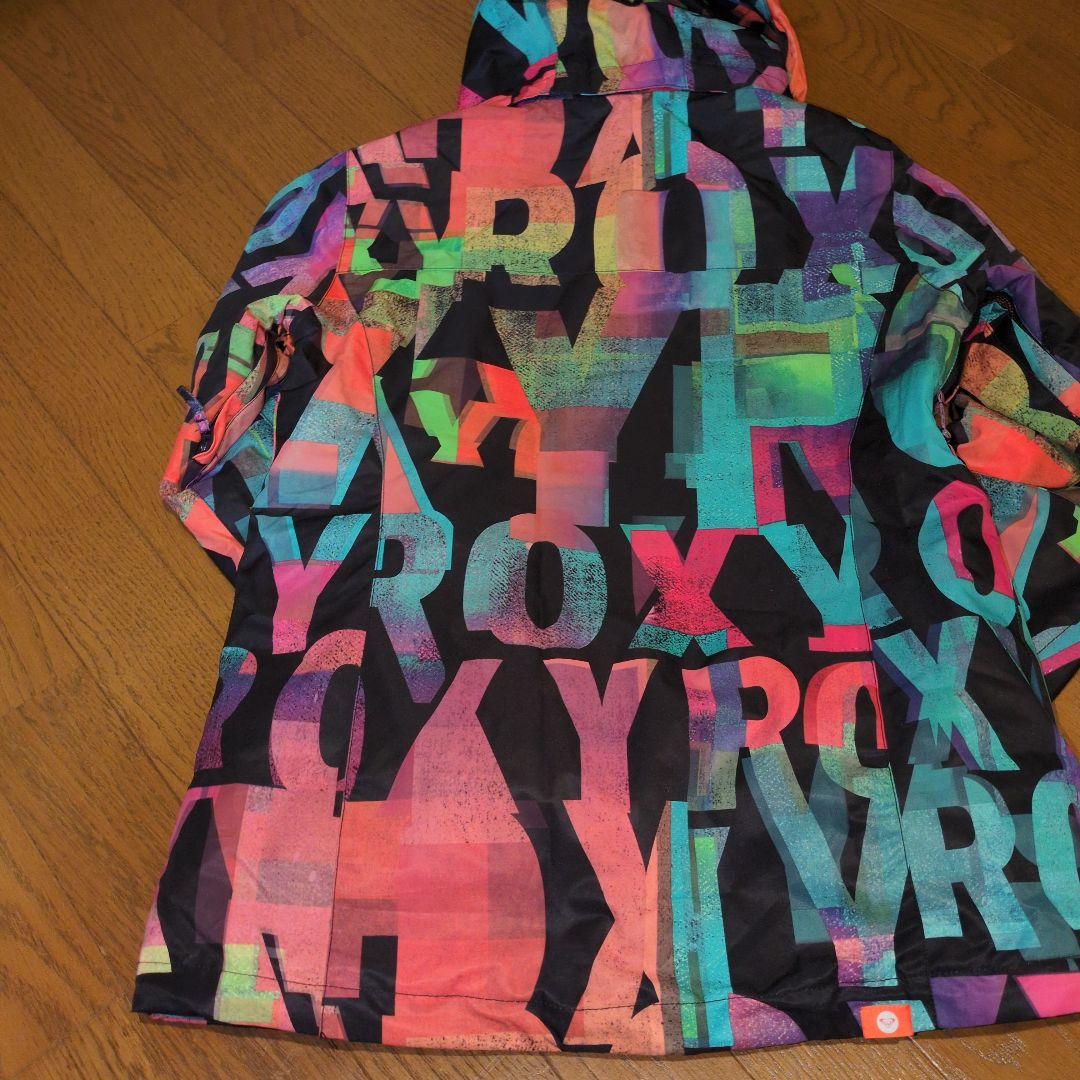 【美品】ROXY　スノボウェア　上下セット　Ｓ　総柄　ロゴ　パープル