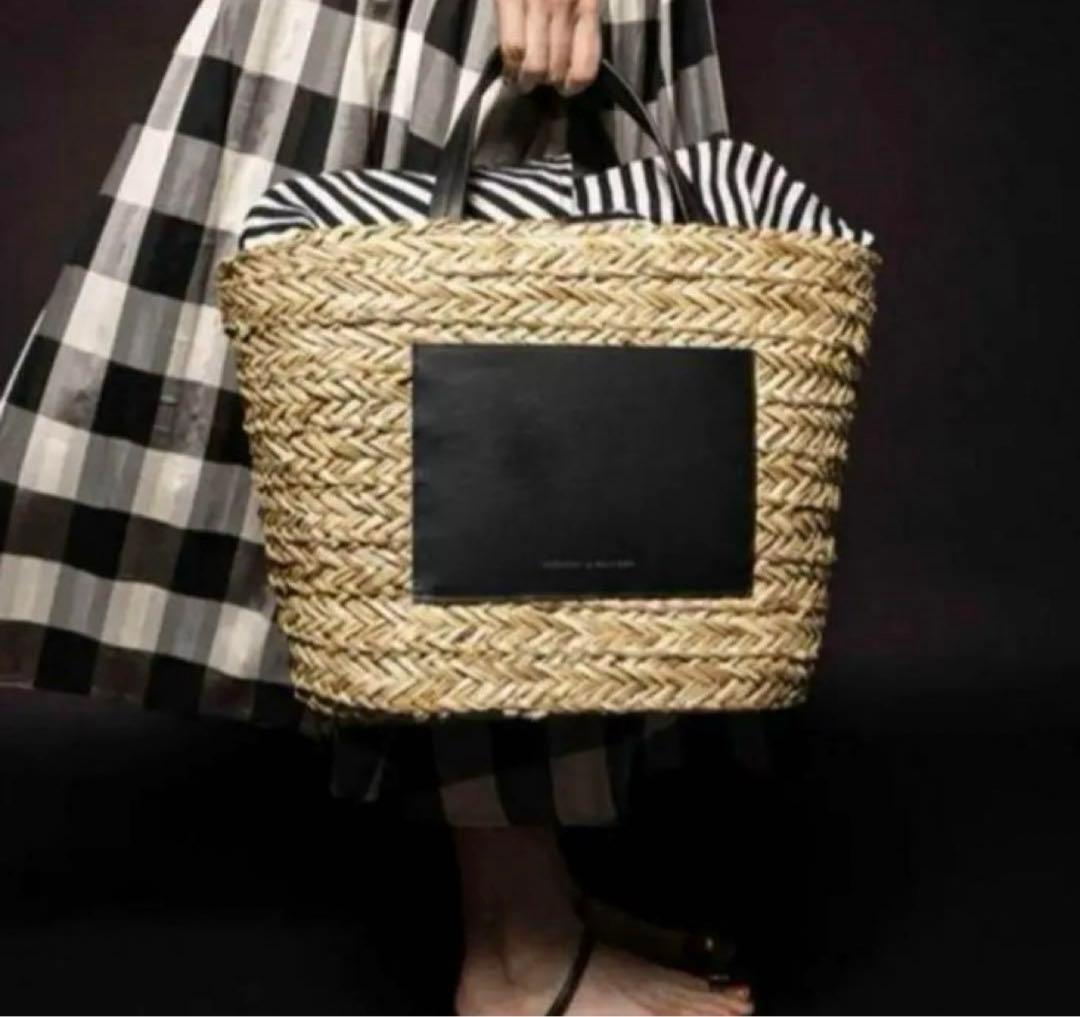 【未使用品】ボーダーズアットバルコニー かごトートバッグ