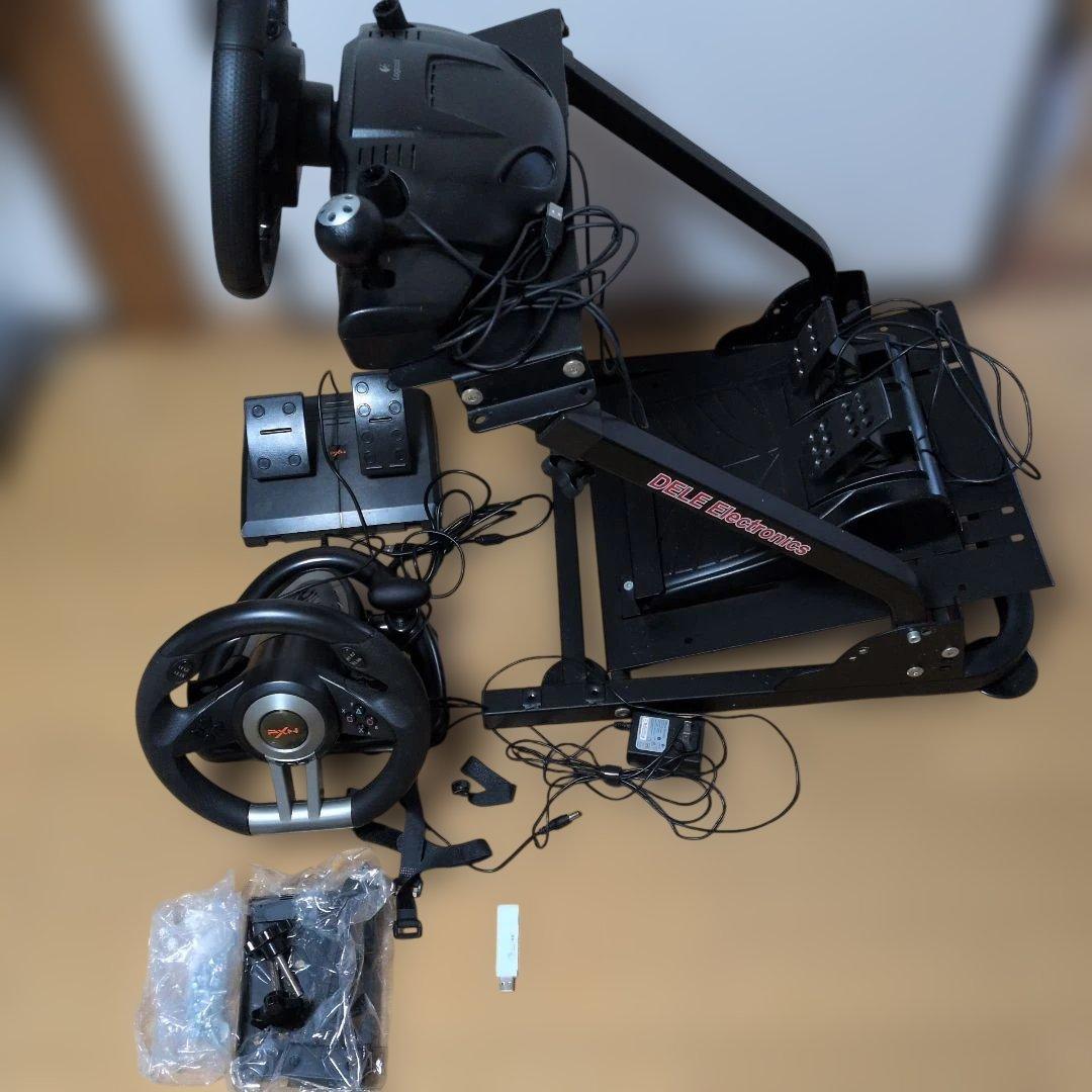 レーシングホイールスタンド（ハンドルコントローラー2セット付）