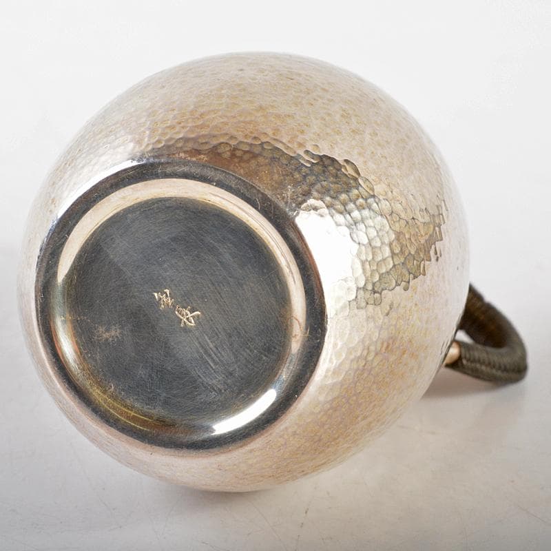 錺師　大森金長造　南鐐　酒注　ちろり　重さ約87g　共箱　M　R5947