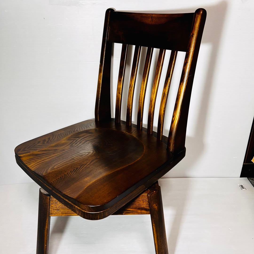 【美品】オーク素材　回転チェア　ダイニングチェア 高級