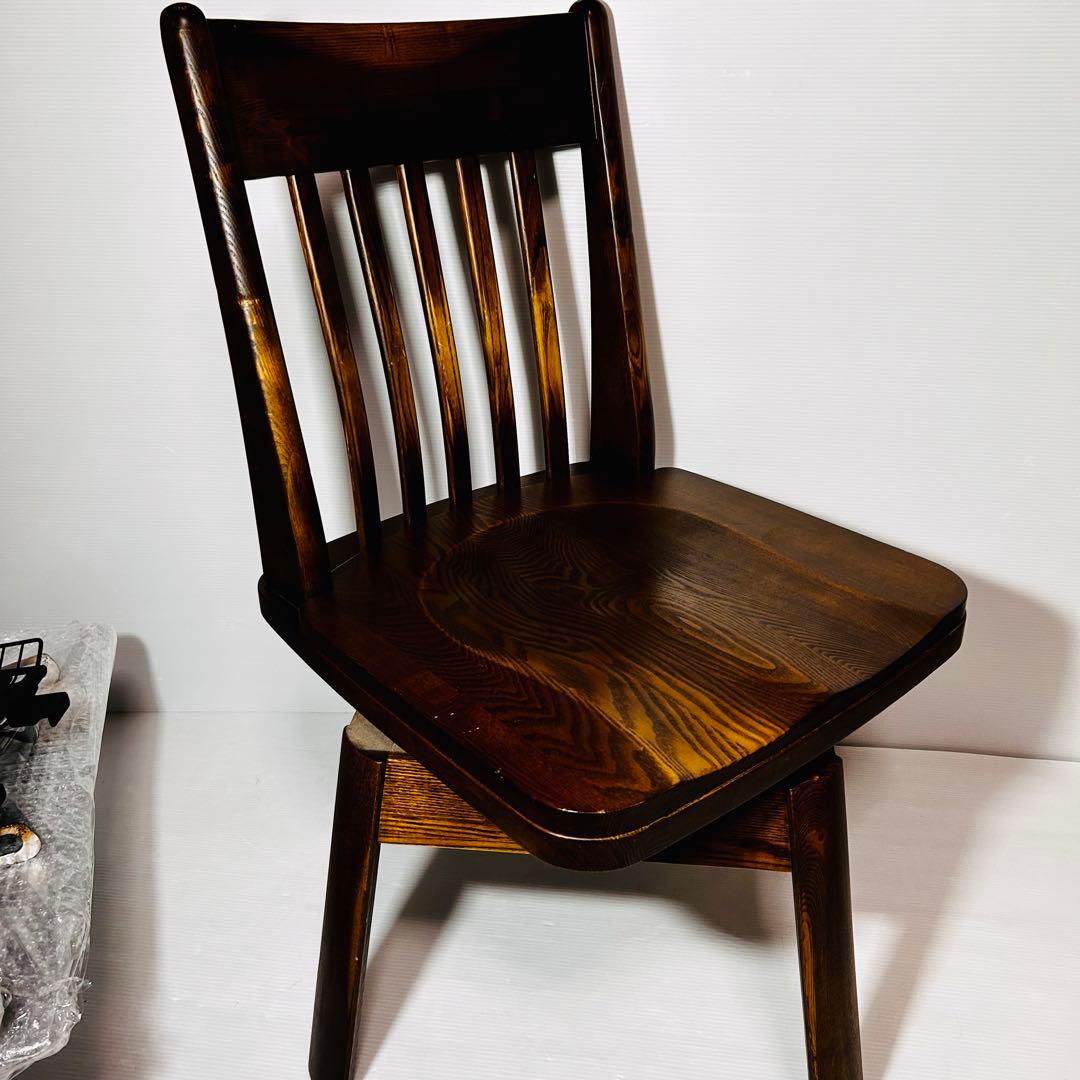 【美品】オーク素材　回転チェア　ダイニングチェア 高級