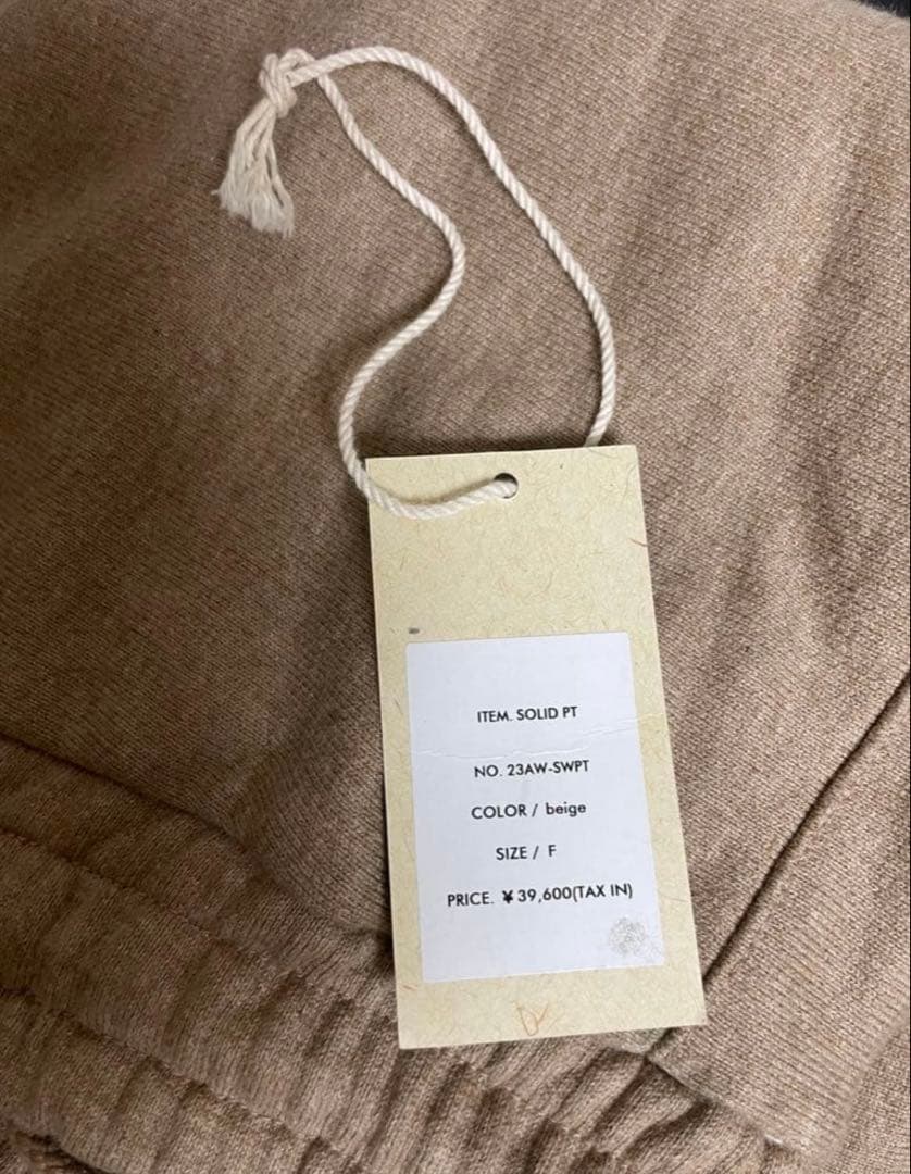 ジェンイェ JIAN YE 23AW 　スウェットパンツ ワイド ベージュ F