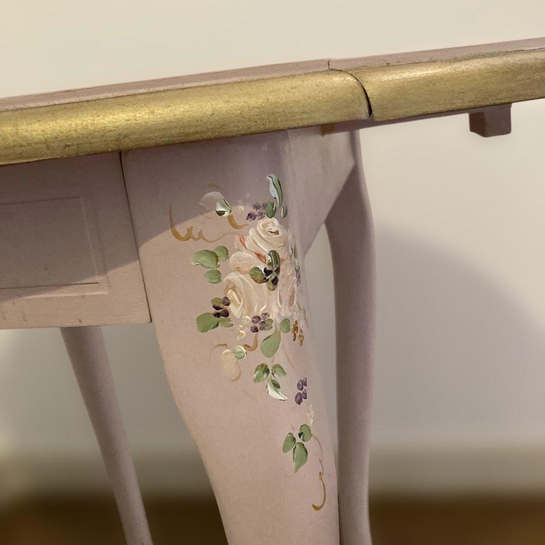 【今週末までお買い得】折りたたみ猫足サイドテーブル・トールペインティング・レトロ