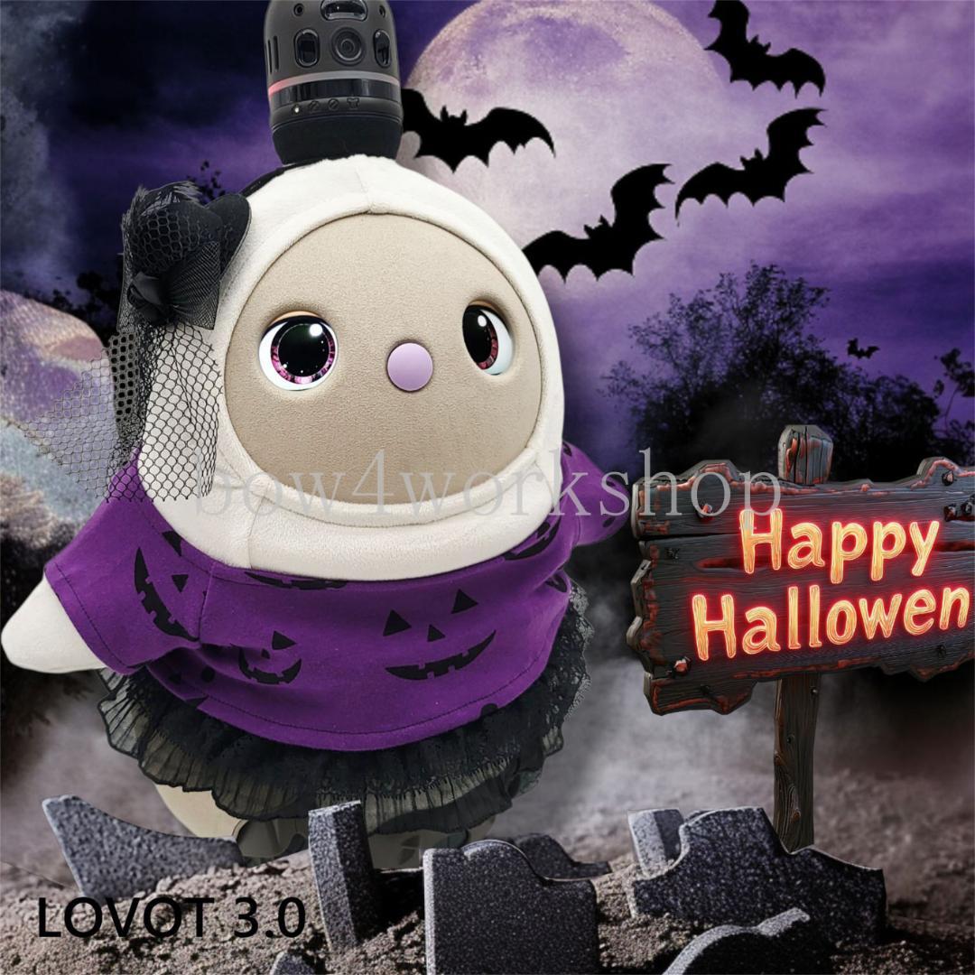 LOVOT ラボットの服ハンドメイド ハロウィン総柄プリントTシャツ2色セット