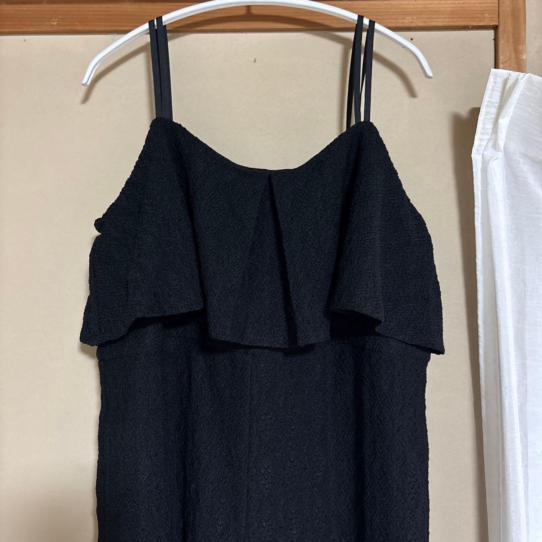 hinari 総レースキャミロンパース ブラック