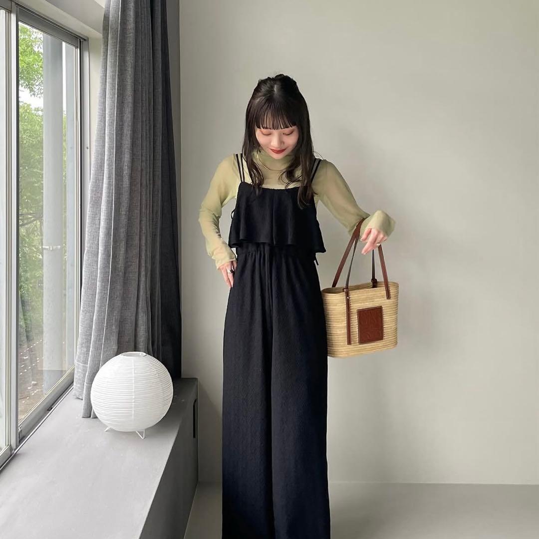 hinari 総レースキャミロンパース ブラック