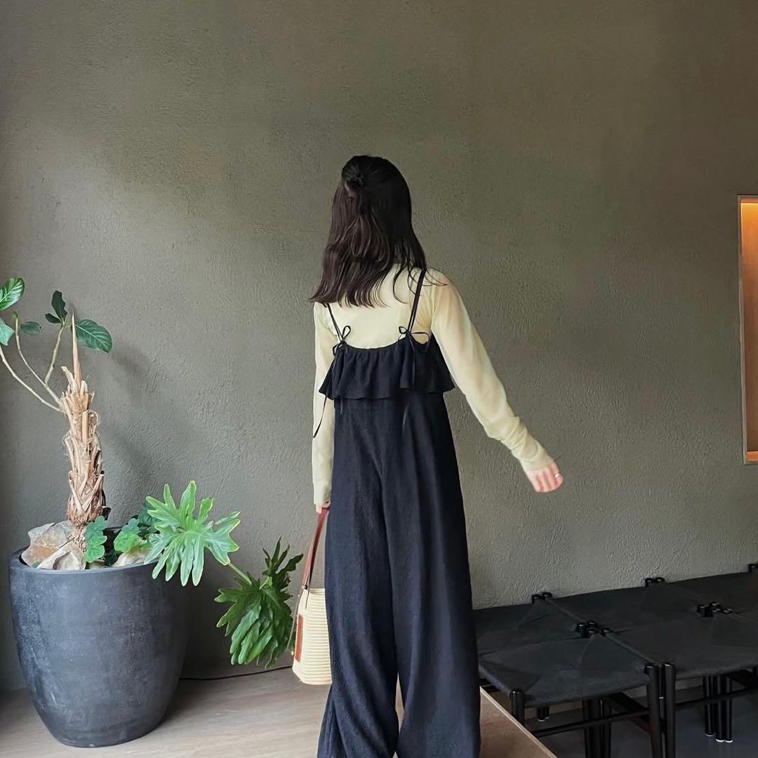 hinari 総レースキャミロンパース ブラック