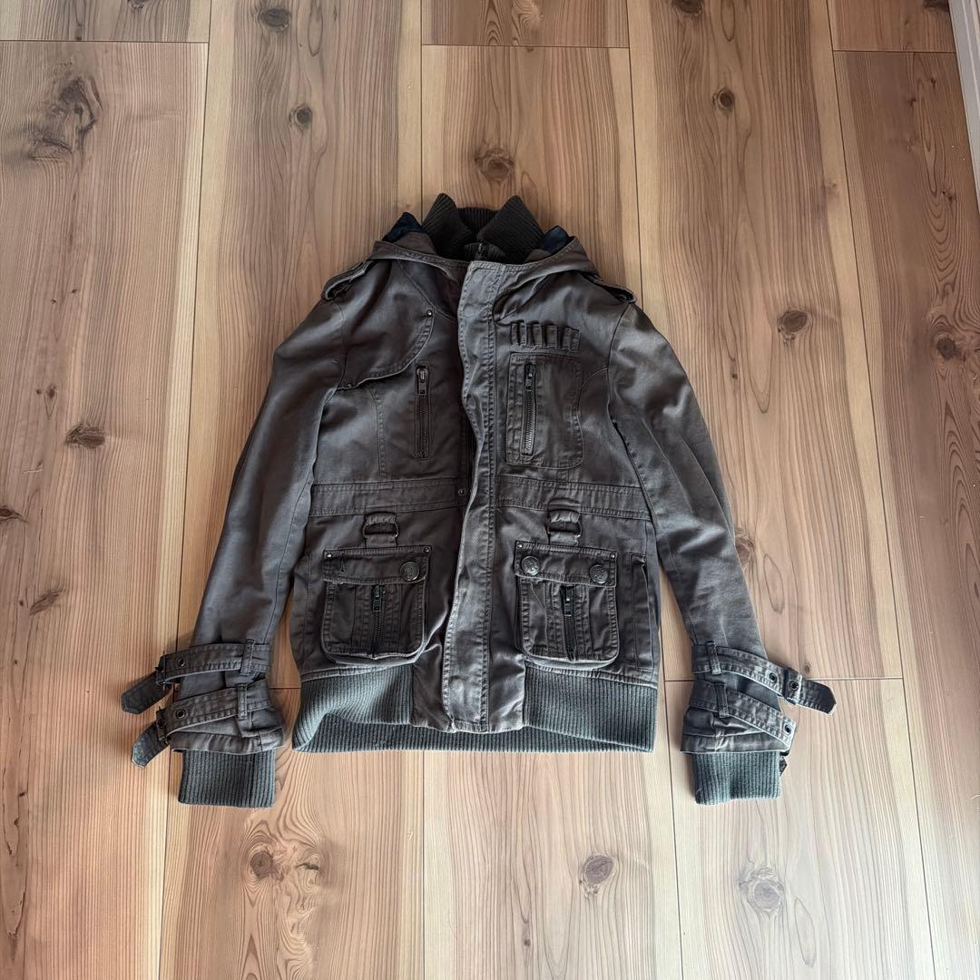 y2k darkcore グランジ 00sミリタリージャケット エディ期