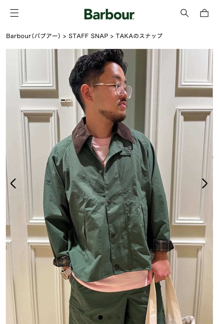 し*る様 25SS【未使用】BARBOURトランスポート GREENユニセックス