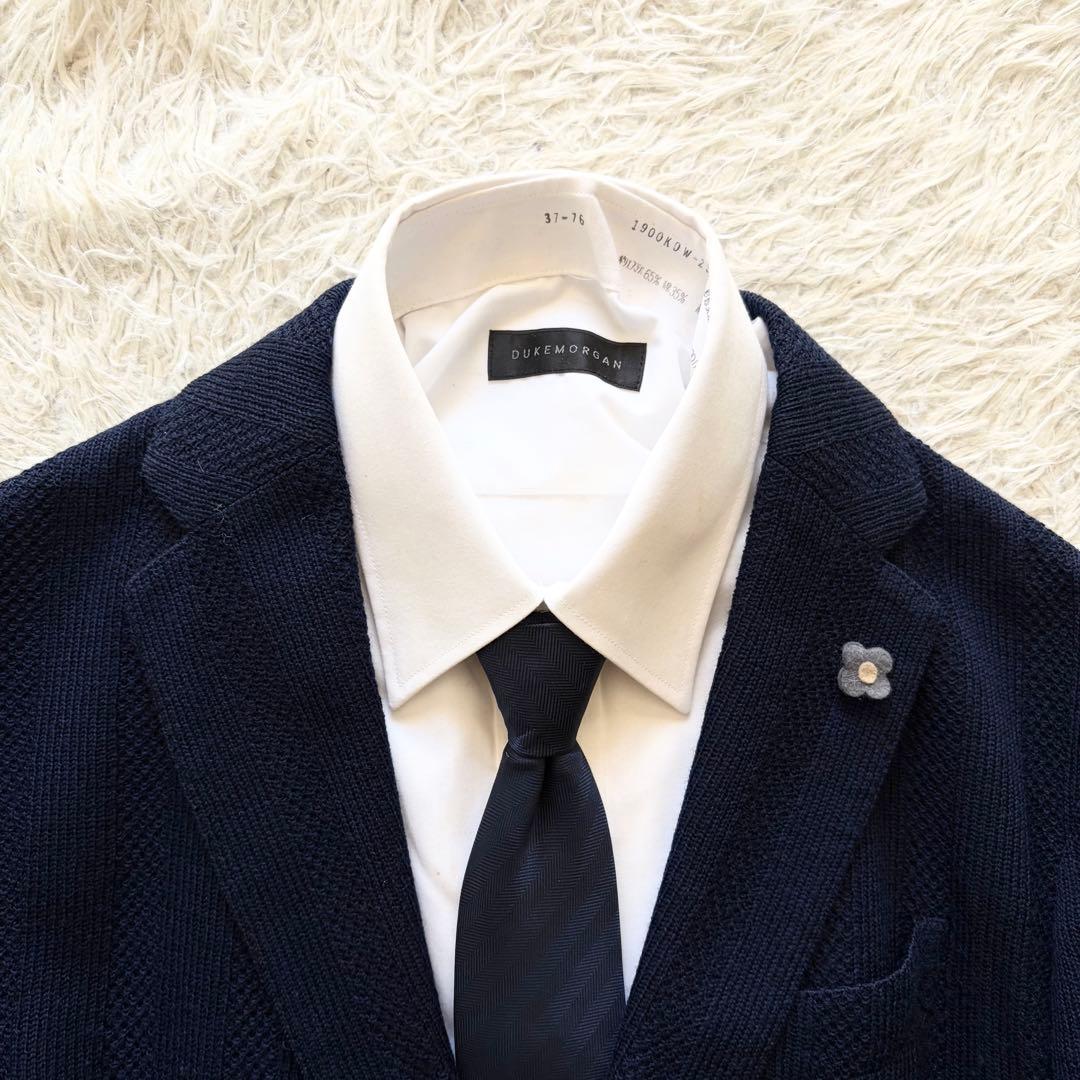 <ハンガー>LARDINI LIKNIT ネイビー ウール ジャケット 48