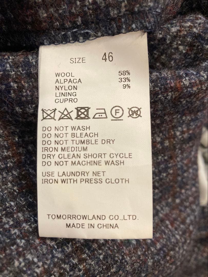 トゥモローランド ピルグリム ベビーアルパカ テーラードジャケット　46