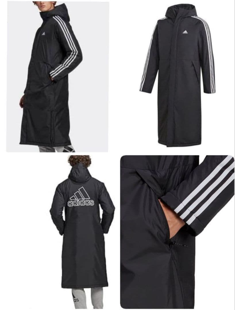 アディダス サッカー ベンチコート ライトインサレーテッド ロングコート 2XL