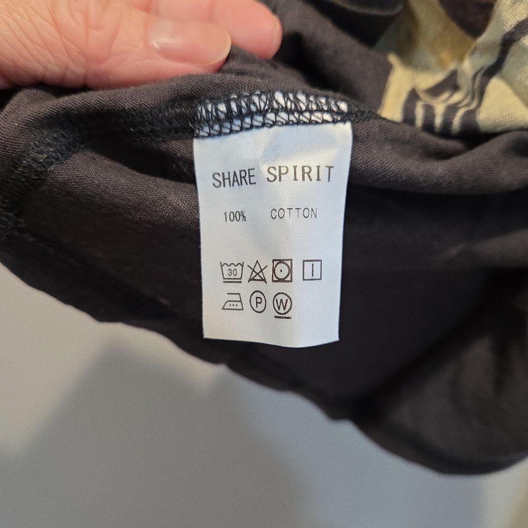 SHARE SPIRIT VネックTシャツ 黒