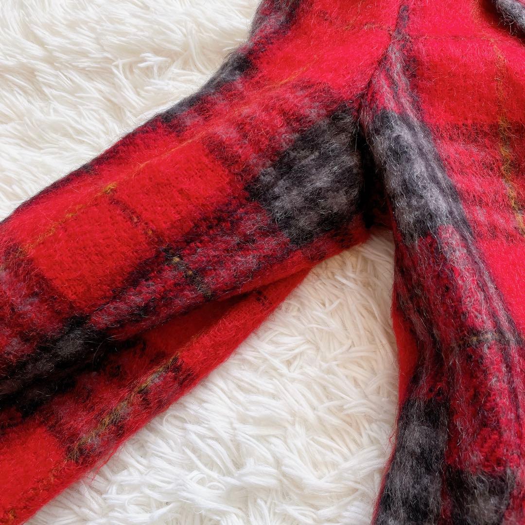 美品♡ マックスマーラ　テーラードジャケット　チェック柄　モヘヤ混　38