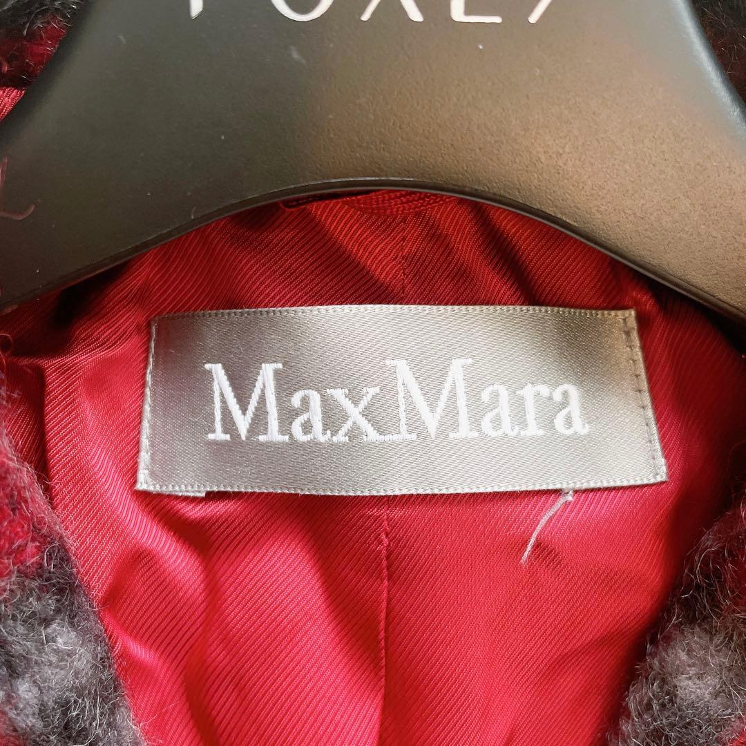 美品♡ マックスマーラ　テーラードジャケット　チェック柄　モヘヤ混　38