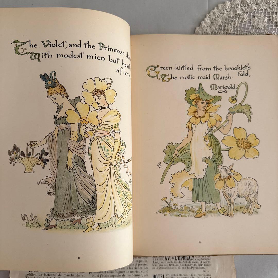 稀少1892年アンティーク美しい挿絵の絵本イギリス古書　洋書ジャンクジャーナルに