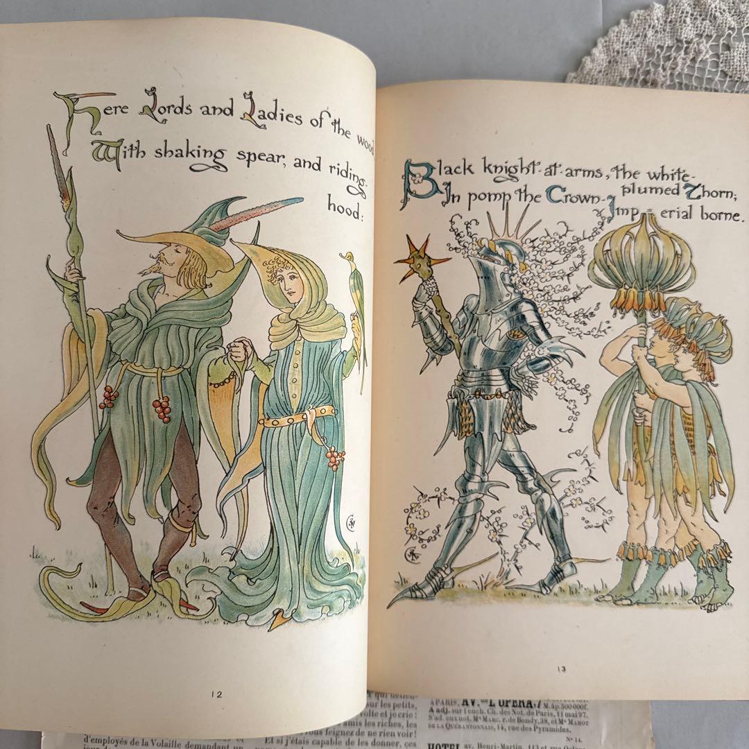 稀少1892年アンティーク美しい挿絵の絵本イギリス古書　洋書ジャンクジャーナルに
