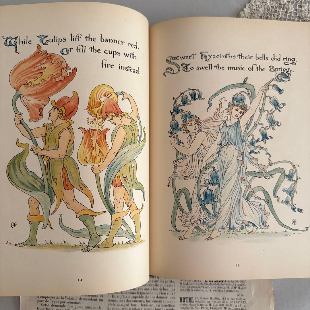 稀少1892年アンティーク美しい挿絵の絵本イギリス古書　洋書ジャンクジャーナルに