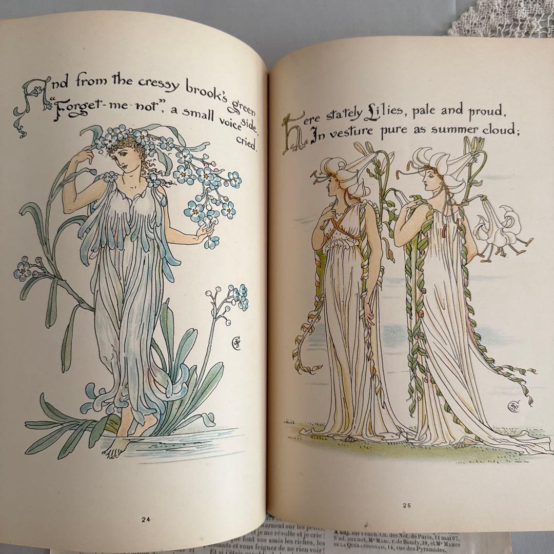 稀少1892年アンティーク美しい挿絵の絵本イギリス古書　洋書ジャンクジャーナルに