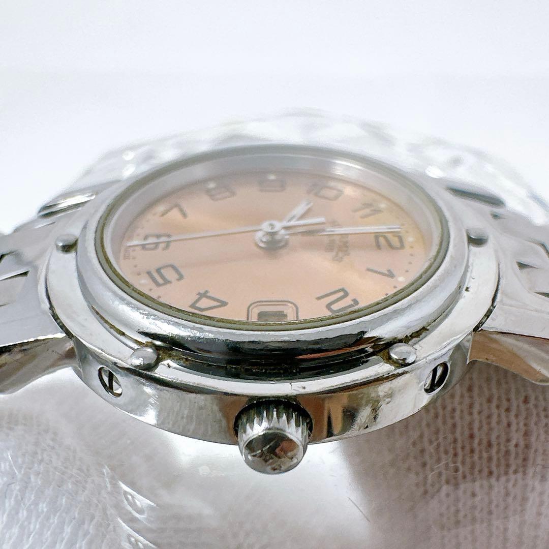 稼働 エルメス Hermes 腕時計 クリッパーピンク文字盤 CL4.210