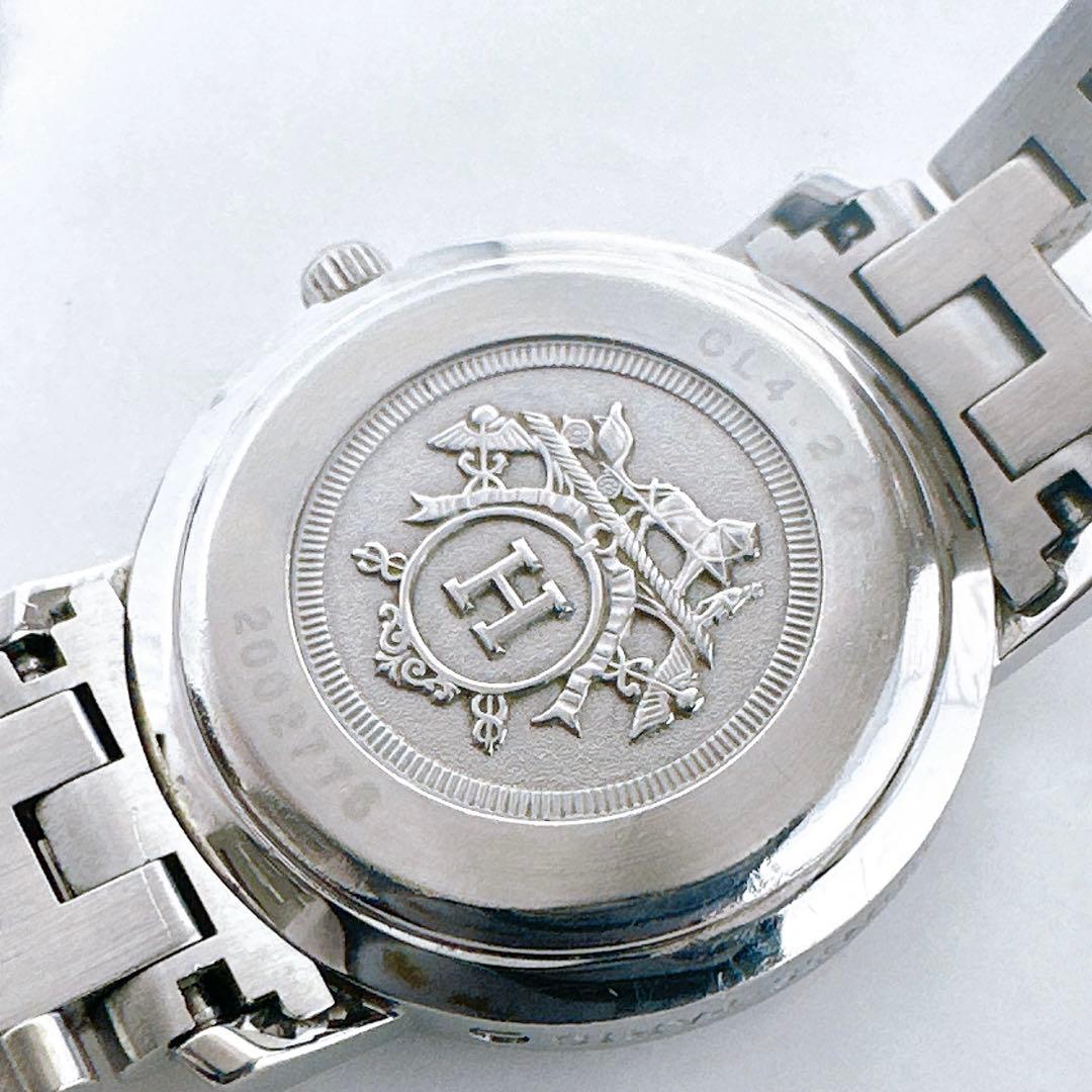 稼働 エルメス Hermes 腕時計 クリッパーピンク文字盤 CL4.210