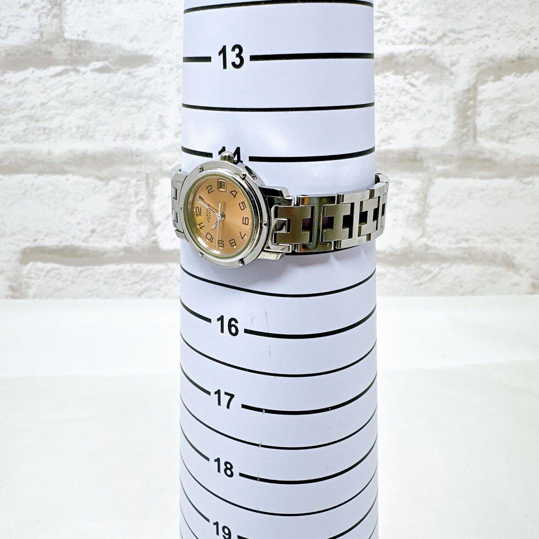 稼働 エルメス Hermes 腕時計 クリッパーピンク文字盤 CL4.210